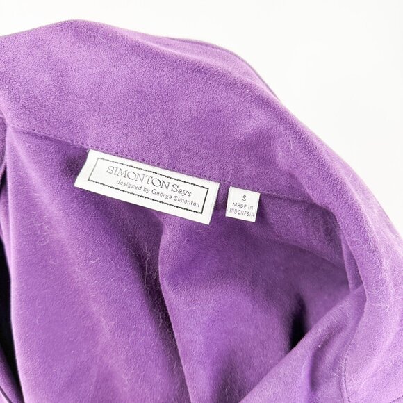 90s vintage style Deep Purple Faux Suede Jacket - Picture 13 of 13